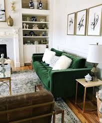 Styling Secrets For A Modern Glam Look With Two Sofas Suburban B S Green Sofa Living Room Green Couch Living Room Green Sofa Living
