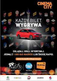 Открыть страницу «cinema city poland» на facebook. Kazdy Bilet Wygrywa Wielka Loteria Cinema City