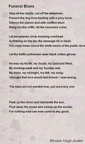 Four Weddings And A Funeral Poem Blues Funeral Blues Funeral Poems Poems About Stars