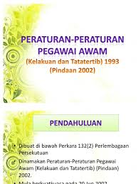 Tujuan utama peraturan adalah untuk menjaga imej kerajaan khasnya dan perkhidmatan awam amnya. Peraturan Peraturan Pegawai Awam