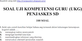 Latihan ukg online sd 100 soal. Latihan Soal Ukg Online Guru Sd Seputaran Guru