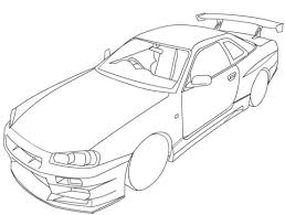 Nissan Skyline R34 Coloring Page Nissan Skyline Coloring Pages Nissan