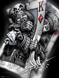 Battleking 18x24 Poster Tatuajes Cartas De Poker Tatuajes De Poker Arte Lowrider