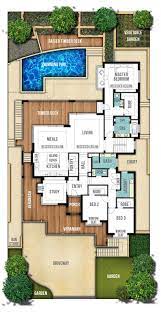 Our collection of unique beach house plans enhances the ocean lifestyle with contemporary architectural details such as waterfront facing verandas, ample storage space, open concept floor plan designs, outdoor living spaces and swimming pool concepts. Two Storey House Plans The Hampton Ground Floor House Design House Plans House Plans One Story
