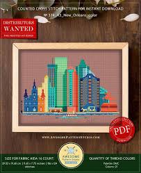 A3 New Orleans Color P374 Embroidery Cross Stitch Pattern Etsy In 2020 Cross Stitch Patterns Cross Stitch Stitch Patterns