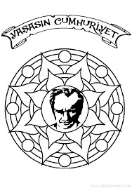 29 Ekim Cumhuriyet Bayrami Etkinlik Kalibi Okuloncesitr Preschool Boyama Sayfalari Boyama Sayfalari Mandala Mandala