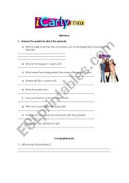 Use it or lose it they say, and that is certainly true when it comes to cognitive ability. Show Icarly Esl Worksheet By Nellito
