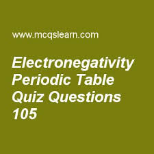 Learn Quiz On Electronegativity Periodic Table Chemistry Quiz 105 To Practice Free Chemistry Mcqs Question College Chemistry This Or That Questions Chemistry