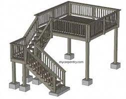 Deck With Landings Buildyourowndeck Exterior Stairs Outdoor Stairs Stair Landing