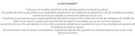 Quelques exemples de motifs réels et sérieux : Modele Document Gratuit Modeles Documents Types Gratuit Legisocial