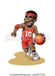 Today i wanted to provide you will a lesson that can show you a real simple way to draw a basketball player without all the fuse. Cartoon Basketball Player Cartoon Basketball Player Is Moving Dribble With A Smile Canstock
