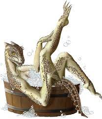 Lusty Argonian Maid Pinup 3 Sticker By Alden Roberts Skyrim Art Furry Girls Anthro Dragon