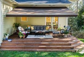 Exterior Sun Setter Retractable Awning With How Much Is A Retractable Awning Also Sunsetter Manual Retractable Aw Outdoor Patio Designs Outdoor Pergola Pergola