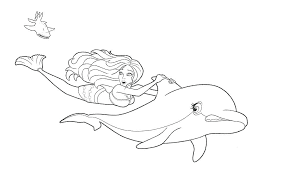 Mermaid and dolphin coloring pages printable. Barbie Mermaid Dolphin Coloring Pages Novocom Top