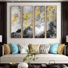 Langkah membuat hiasan dinding ruang tamu berupa lukisan atau gambar yaitu: Seni Lukisan Hiasan Ruang Tamu Gaya Cina Baru Latar Belakang Sofa Minimalis Moden Hiasan Dinding Ruang Teh Lukisan Shopee Malaysia