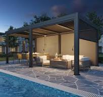 Amazon.com: YOLENY Electric Louvered Pergola 10x20, Solar ...