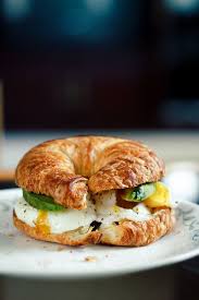 Poached Eggs And Avocado On Croissant Recipes Breakfast Recipes Yummy Breakfast