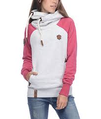 naketano so ein otto ii grey pink melange hoodie