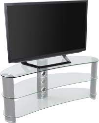 The glass has a more intense feel to it and the overall lighting has been improved. Avf Fs1200curcs Curved Glass Tv Stand For Up To 60 Inch Tvs Clear And Chrome Legs