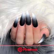 Stiletto nails have become very popular. 15 Edgy And Dramatic Black Nails Ideas In 2020 Fire Nails Edgy Nails Grunge Nails Clara Beauty My