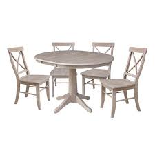 This stunning dining table features two drop leaf functions which is a great solution if you have limited space and like the option of having the ability to extend your table when you want. Dining Tables Home Kitchen Taupe One Furniture Hideaway Oak Round Dining Table And 4 Chair Set