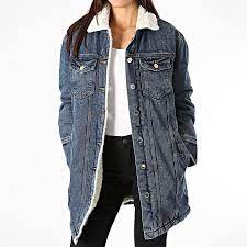 Ravie de mon achat veste sherpa chaude et agréable à porter. Only Veste Jean Robe Col Mouton Femme Whitney Bleu Denim Laboutiqueofficielle Com