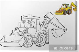 Become a fan on facebook! Coloring Page Excavator Illustration For The Children Canvas Print Pixers We Live To Change