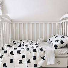 Black And White Crib Bedding Set So Simple And So Stylish Black And White Baby Bedding Batman This Crib Bedding Set Includes 1 White Fitted Crib Sh Bed Linens Luxury Baby Bed White Bed Set
