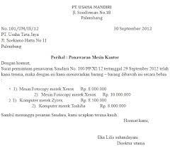 Contoh surat pesanan barang berdasarkan surat penawaran. 15 Contoh Surat Niaga Perkenalan Penawaran Permintaan Dan Lainnya