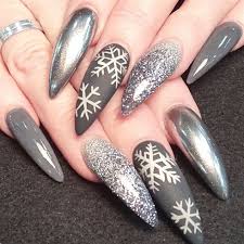 Chrome Snowflakes Chrome Nails Designs Winter Nail Art Snowflake Nail Art