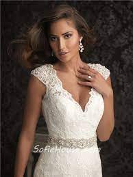 Mermaid Cap Sleeve V Neck Vintage Lace Beading Wedding Dress With Low Trendy Wedding Dresses Wedding Dresses Lace Wedding Dress Cap Sleeves