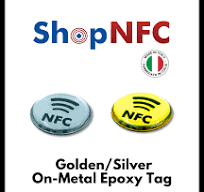 Golden/Silver Epoxy NFC Tags On-metal - Custom printed