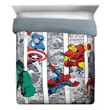Printed with their favorite characters! Iron Man Hulk Jay Franco Marvel Avengers Comic Cool 7 Piece Queen Bed Set Thor Includes Comforter Sheet Set Bedding Features Captain America Spiderman Official Marvel Product Super Soft Toys