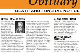 Sample Obituary Formats Lovetoknow