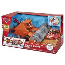 Meet all the characters of cars and cars 2, lightning mcqueen, martin, mack, and all the cars of this legendary cartoon…. Disney Pixar Cars Chase Change Frank Playset Disney Cars Pixar Cars Disney Cars Toys