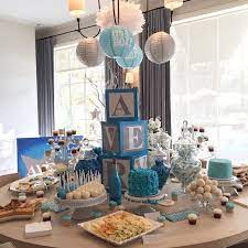 Baby Shower For A Boy Twinkle Twinkle Little Star Dessert Table Set Up 3 Custom Cakes Wit Baby Shower Table Set Up Baby Shower Cake Table Baby Shower Table