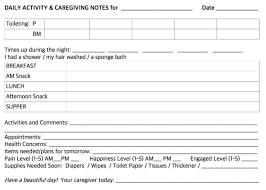 daily notes for caregivers with free printable forms for