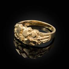 Yellow Gold Elegant Nugget Ring Moissanite Wedding Ring Set Yellow Gold Mens Rings