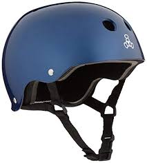 Triple 8 Standard Liner Skateboarding Helmet Blue Metallic L
