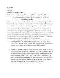 Our job is to help bethany make a finished poem by telling her what it's like to read her poem from your perspective. Doc Poetry Research Essay Marilyn Walker Ph D Academia Edu