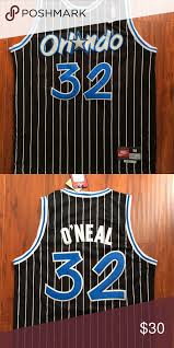 Black And White Throwback Jersey Shaq Orlando Magic Retro Throwback Jersey Nwt Brand New W Tags Mens Size Medium Shaq 32 Black W Pinstripe Shirts Tank Top Retro Jersey Black And White Man