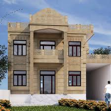 Please suggest front elevation and floor plan for corner plot of 25×50 sq ft in jodhpur stone for a spacious duplex house. H K Architects Engineers Construction Company In Jodhpur