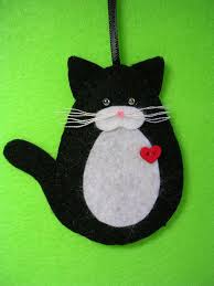 Black And White Tuxedo Cats For Sale Black And White Tuxedo Cat Ornament Felt Christmas Ornaments Felt Ornaments Felt Crafts