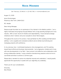 Welder Cover Letter Jobhero