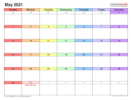 These are blank templates which are designed with enough spaces to write extra notes. May 2021 Calendar Templates For Word Excel And Pdf