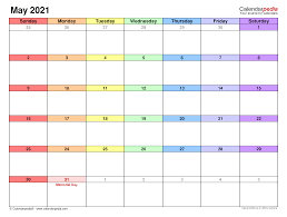 Download free printable 2021 calendar template large boxes and customize template as you like. May 2021 Calendar Templates For Word Excel And Pdf