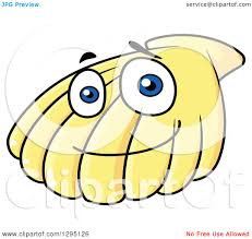 Clipart Of Cartoon Happy Yellow Scallop Sea Shell Royalty Free Vector Illustration By Vector Tradition Sm 1295126 Choose your favorite scallop shell drawings from millions of available designs. clipart of cartoon happy yellow scallop