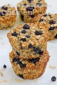 Baked Blueberry Banana Oatmeal Cups Recipe Recipe Blueberry Recipes Banana Oatmeal Dessert Recipes