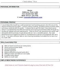 Check spelling or type a new query. Cv Personal Statement Examples Retail Just One Curriculum Vitae Give It To Me
