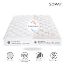 Reversible Mattress Pad Cover Queen Summer Cooling Mattress Topper All Season Sherpa Quilted Fitted Pillowtop With 8 2 Mattress Pad Cover Mattress Mattress Pad